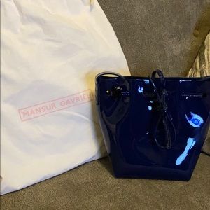 Mansur Gavriel Patent Mini Mini Bucket Bag